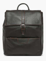 2-compartment Foulonn� Backpack Leather Etrier Brown foulonne EFOU8092
