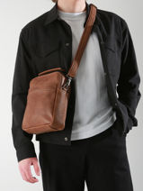 Leather Spider Crossbody Bag Etrier Brown spider ESPI732M-vue-porte