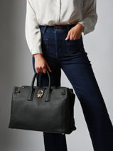 Sac Port Main / A4 L Equestre Cuir Etrier Noir equestre EEQT142L-vue-porte