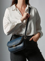 Small Leather Tradition Crossbody Bag Etrier Blue tradition ETRA059S-vue-porte