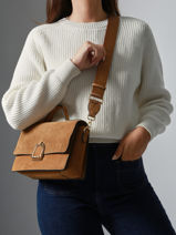 Crossbody Bag M Altesse Suede Etrier Brown altesse suede EASU048M-vue-porte