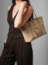 Sac Port� �paule Altesse Suede Cuir Etrier Beige altesse suede EASU088S-vue-porte