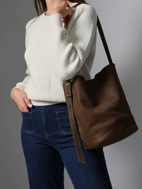 Sac Porté épaule Sac à Dos M Cavalier Nubuck Cuir Etrier Marron cavalier nubuck ECAN126M vue secondaire 1